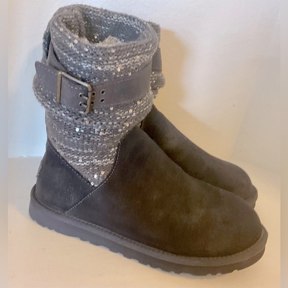 UGG AUSTRALIA Classic Cambridge Women's boots size 8. Gray Suede with glitter - Picture 7 of 15